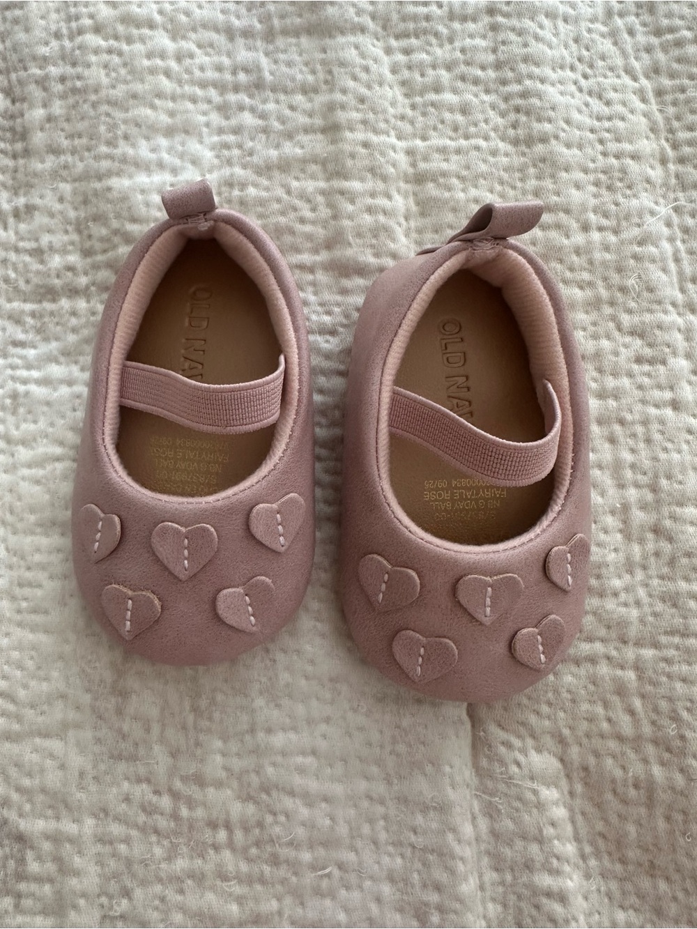 Dusty Pink Heart Mary Jane Baby Shoes